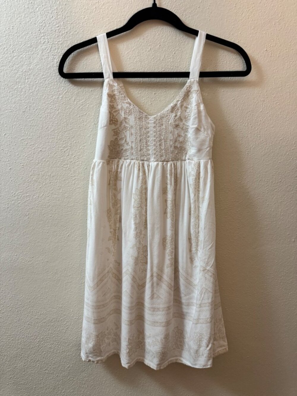 Jessica Simpson White Beige Floral Boho Sundress XS